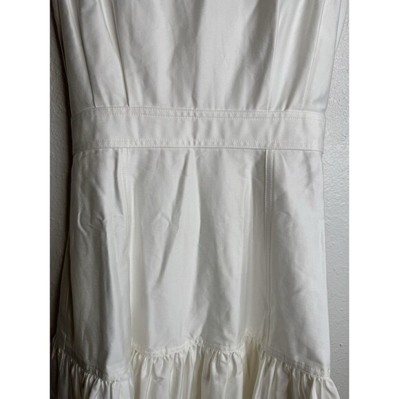 Calvin Klein Women’s White Sleeveless Shirt Dress Sz 8 Belted Button Front Hem - Picture 13 of 14
